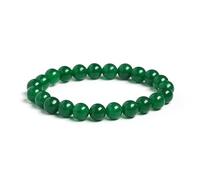 OWOHYG Dark Green Chalcedony Bracelet Natural Green Men's Jagreen Chalcedony Bracelet Natural Green Men's Jade Stone Bracelet Elastic Beaded Jasper Bracelet