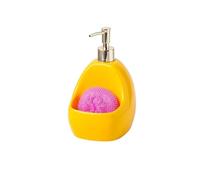 OWOHYG Dispenser di Sapone Dispenser di Sapone con Porta Spugna 2 in 1 Dispenser di lozione Dispenser da banco per lavello da Cucina Flacone con Pompa per Bagno per Cucina e Bagno, Verde