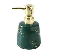 OWOHYG Dispenser di Sapone in Marmo, Dispenser di Sapone per disinfettante per Le Mani da Tavolo, Contenitore per lozione, Pompa per Sapone Liquido Ricaricabile, Cucina, Bagno, Verde Scuro-S