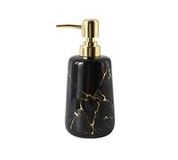 OWOHYG Dispenser di Sapone in Marmo, Dispenser di Sapone per disinfettante per Le Mani da Tavolo, Contenitore per lozione, Pompa per Sapone Liquido Ricaricabile, Cucina e Bagno, Noir-L