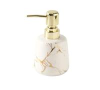 OWOHYG Dispenser di Sapone in Marmo, Dispenser di Sapone per disinfettante per Le Mani da Tavolo, Contenitore per lozione, Pompa per Sapone Liquido Ricaricabile, Cucina e Bagno, Blanc-S