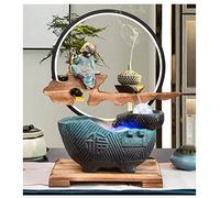OWOHYG Fontane da Tavolo Fontana da Interno Fontana da Tavolo con Luci A LED E Sfera Rotante Feng Shui Zen Fontane A Cascata Fontana da Tavolo per Meditazione Fontana da Tavolo per Ho