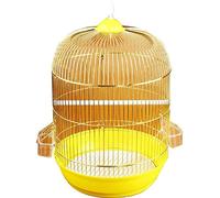 OWOHYG Gabbia per Uccelli da Viaggio, Gabbia per pappagalli, Regalo per Gli Amanti degli Uccelli, Gabbie per Uccelli per parrocchetti con Supporto, Gabbie per Uccelli Ornamentali convenienti, Gialle