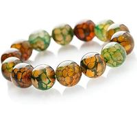 OWOHYG Jade Bead Bracelets Chinese Bangle 10Mm Peacock Dragon Print Agate Chakra Bracelets K60010