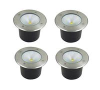 OWOHYG LED-Grondverlichting, Trapverlichting Ip67 Waterdicht, Ondergrondse Verlichting Voor Buitenpaden En Terrasverlichting, Verpakking Van 4 (Wit Licht 12W)