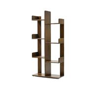 OWOHYG Moderno Scaffale in Legno Massello, Alto, Minimalista, Creativo E Stretto per Studenti, Soggiorno, Camera da Letto, Librerie A Parete, Bruin