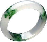 OWOHYG Natural 56-62Mm Charm Green Jade Stone Bangles Jewellery Fashion Accessories Hand-Carved Man Woman Luck Amulet Gifts,Green-58-60Mm
