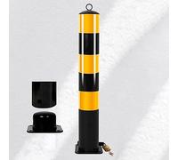 OWOHYG Paletto delimitatore con Base, palo di parcheggio in Acciaio con Montaggio a Terra e bloccaggio, Pali di Sicurezza del Traffico Rimovibili per parcheggio, Cantiere, Altezza 75 cm/29,5 Pollici