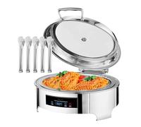 OWOHYG Scaldavivande Elettrico per Buffet con Coperchio Trasparente, Scaldavivande Elettrici per Buffet 45-90°C, Riscaldatore per Alimenti da Cucina E Sala da Pranzo per Uso Commerci.