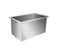 OWOHYG Serbatoio per L'Acqua in Acciaio Inox, Design Quadrato da Pavimento, Ideale per Casa, Fattoria E Giardino..Silver-80x50x50cm