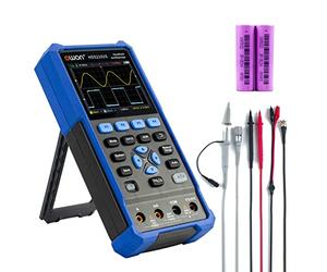 OWON HDS2102s Oscilloscopio palmare, Multimetro digitale da 20000 conteggi, digitale 2 canali 3 in 1 Tester universale, generatore a 1 canale 100Mhz larghezza di banda USB con display LCD 3,5 pollici