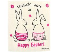 OWOSCHFETZN Panno in Spugna - Happy Easter Bunny Fanny - Rosa