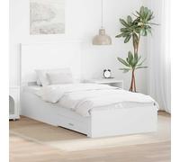 Owox Letto Singolo 200×93×100 cm Materiale in legno, Rete a doghe, 2 cassetti, testiera, camera da letto e per gli ospiti