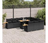 Owoxanthellate 11-TLG. - Set divano da giardino in polyrattan, protezione dalle intemperie, 55 x 53 x 34 cm, design moderno, robusto, per terrazza, balcone e giardino