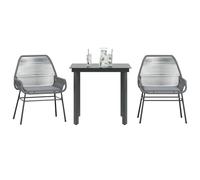 Owoxanthellate 3 pezzi di mobili da giardino in rattan sintetico, 80 x 80 x 74 cm, design moderno, struttura robusta e cuscino rimovibile per balcone, terrazza, lounge per esterni