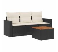 Owoxanthellate 4-TLG. - Mobili da giardino in rattan sintetico, 55 x 62 x 69 cm, colore: Nero