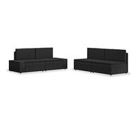 Owoxanthellate 4-TLG - Set di 4 salone da giardino in rattan sintetico, 58,5 x 65,5 x 52 cm, resistente alle intemperie, modulare con cuscino