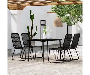 Owoxanthellate 5-TLG. Gruppo da giardino nero acciaio/rattan PE 140 x 70 x 74 cm per balcone terrazza