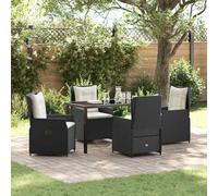 Owoxanthellate 5-TLG - Set da pranzo da giardino in rattan sintetico, 48 x 55 cm, regolabile, per balcone, terrazza, salottino, per esterni