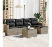 Owoxanthellate 6 pezzi salone da giardino in rattan sintetico, ad angolo, spesso imbottito, resistente ai raggi UV, modulare, balcone, terrazza, giardino d'inverno