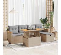 Owoxanthellate 6-TLG - Sala da giardino in rattan sintetico, 55 x 53 x 34 cm, regolabile, resistente alle intemperie, per balcone, terrazza, giardino