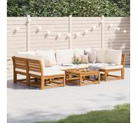 Owoxanthellate 7 pezzi Sala da giardino in legno di acacia, 63 x 63 cm, imbottitura modulare, piccolo divano per esterni, resistente alle intemperie, set di mobili da terrazza, per balcone, giardino