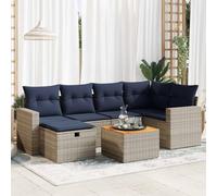 Owoxanthellate 7-TLG. Mobili da giardino Lounge in polyrattan resistente alle intemperie, divano angolare con spazio 55 x 53 x 34 cm, grigio, per terrazze e balconi e giardini