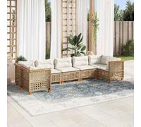 Owoxanthellate 7-TLG - Set di divano da giardino in rattan sintetico, 63,5 x 63,5 x 62 cm, resistente agli agenti atmosferici, per terrazze, balconi e giardini d'inverno