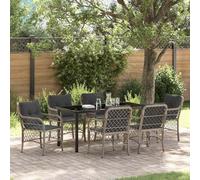 Owoxanthellate 7-TLG - Set di mobili da giardino in rattan sintetico, 160 x 80 x 73 cm, per esterni, protezione dalle intemperie, per terrazza, balcone e giardino