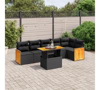 Owoxanthellate 7-TLG. Set divano da giardino in rattan sintetico, resistente alle intemperie, regolabile, 55 x 62 x 69 cm, modulare lounge con cuscino per balcone, terrazza, giardino d'inverno