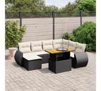 Owoxanthellate 8 pezzi in polyrattan, divano ad angolo, tavolo con regolazione in altezza, 100 x 55 x 44/73 cm, comodo set di sedie per balcone, terrazza, giardino