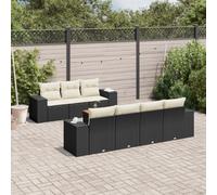 Owoxanthellate 8-TLG. - Set divano da giardino in rattan sintetico, resistente alle intemperie, 55 x 55 x 69 cm, con tavolo in legno di acacia, per terrazze, balcone e patio