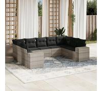 Owoxanthellate 9 pezzi di mobili da giardino in polyrattan, grigio chiaro, 62 x 62 x 69 cm, con vano portaoggetti e sacchetti impermeabili, design moderno per balcone, terrazza e giardino d'inverno