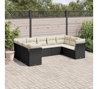 Owoxanthellate 9 pezzi divano da giardino in polyrattan nero, 289 x 179 x 69 cm, con spazio di archiviazione resistente alle intemperie, modulare per balcone, terrazza e giardino d'inverno