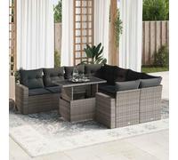 Owoxanthellate 9-TLG. Sala da giardino in polyrattan, 55 x 53 x 34 cm, pieghevole, con regolazione in altezza, per terrazze, balconi e patio