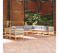 Owoxanthellate 9-TLG. Set da giardino in pino massiccio, 63,5 × 63,5 × 62,5 cm, grigio, protezione dalle intemperie, per divano, parti angolari e centrali per terrazze, balconi e piccoli patios