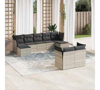 Owoxanthellate 9-TLG. - Set di divani da giardino, in polyrattan, modulare, resistente alle intemperie, 55 x 62 x 69 cm, resistente ai raggi UV, sala moderna per terrazza, balcone, patio