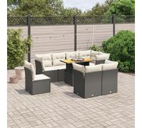 Owoxanthellate 9-TLG - Set di divano da giardino in rattan sintetico, regolabile in altezza, 62 x 62 x 69 cm, resistente ai raggi UV, resistente alle intemperie, balcone, terrazza, giardino d'inverno