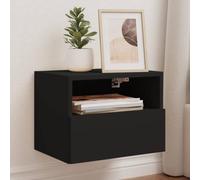 Owoxanthellate Armadi da parete per TV, 2 pezzi, moderna credenza nera, 40 x 30 x 30 cm, in legno da appendere con ripiano e porta per soggiorno, camera da letto, corridoio