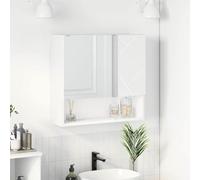 Owoxanthellate Armadietto a specchio bianco, 59 x 17 x 55 cm, montaggio a parete, ampio mobile da bagno con porta, design moderno, robusto, con ampio spazio per il bagno, il WC degli ospiti, il