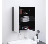 Owoxanthellate Armadietto a specchio da bagno, 60 x 15 x 75 cm, in MDF con melamina e vetro, design moderno con 3 scomparti, montaggio a parete per bagno e WC degli ospiti