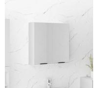 Owoxanthellate Armadietto con specchio da bagno, bianco, 64 x 20 x 67 cm, in legno con parte anteriore in acrilico, design moderno per piccoli bagni WC ospiti