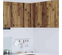 Owoxanthellate Armadietto da parete da cucina in legno anticato, 57 x 57 x 80 cm, con 3 ripiani e 2 ante, design moderno montato a parete, per cucina, soggiorno, casa, bar