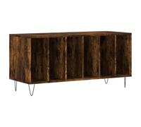 Owoxanthellate Armadietto per dischi in legno e ferro, 100 x 38 x 48 cm, in legno e ferro, mobile fonofonico per dischi LP per soggiorno