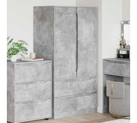 Owoxanthellate Armadio da bagno in cemento grigio 79 5 x 49 x 156 cm, materiale in legno, design moderno, struttura robusta, ampio spazio per il bagno contemporaneo