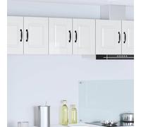 Owoxanthellate Armadio da cucina da parete, set da 2 pezzi, bianco lucido, 30 x 31 x 40 cm, in legno moderno, con porta, per sala da pranzo, corridoio e posto di lavoro