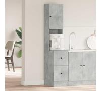 Owoxanthellate Armadio da cucina grigio 35 x 50 x 180 cm, in legno con ripiano e cassetto, design minimalista, durevole e resistente, per cucine moderne, soggiorno, corridoio