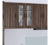 Owoxanthellate Armadio da cucina marrone, 60 x 31 x 80 cm, il materiale in legno offre un design moderno e una durata con 2 ripiani come contenitore per cucina, soggiorno, ufficio