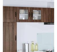 Owoxanthellate Armadio da cucina, set da 2 pezzi, in rovere marrone, 40 x 31 x 40 cm, materiale in legno con 4 ripiani, salvaspazio e stabile, per cucina, soggiorno, ufficio