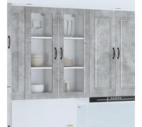 Owoxanthellate Armadio da parete da cucina, in cemento grigio, 40 x 31 x 100 cm, in legno con 3 ripiani, design moderno, robusto e durevole, per cucina, corridoio e sala da pranzo